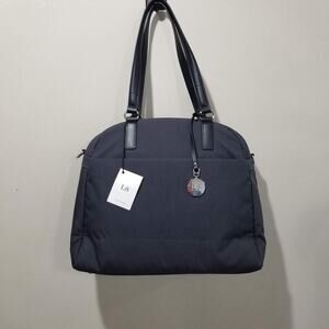 Lo & Sons OMG Nylon Bag Womens Gray Silver Azure Laptop Travel Tote OG 2 Work